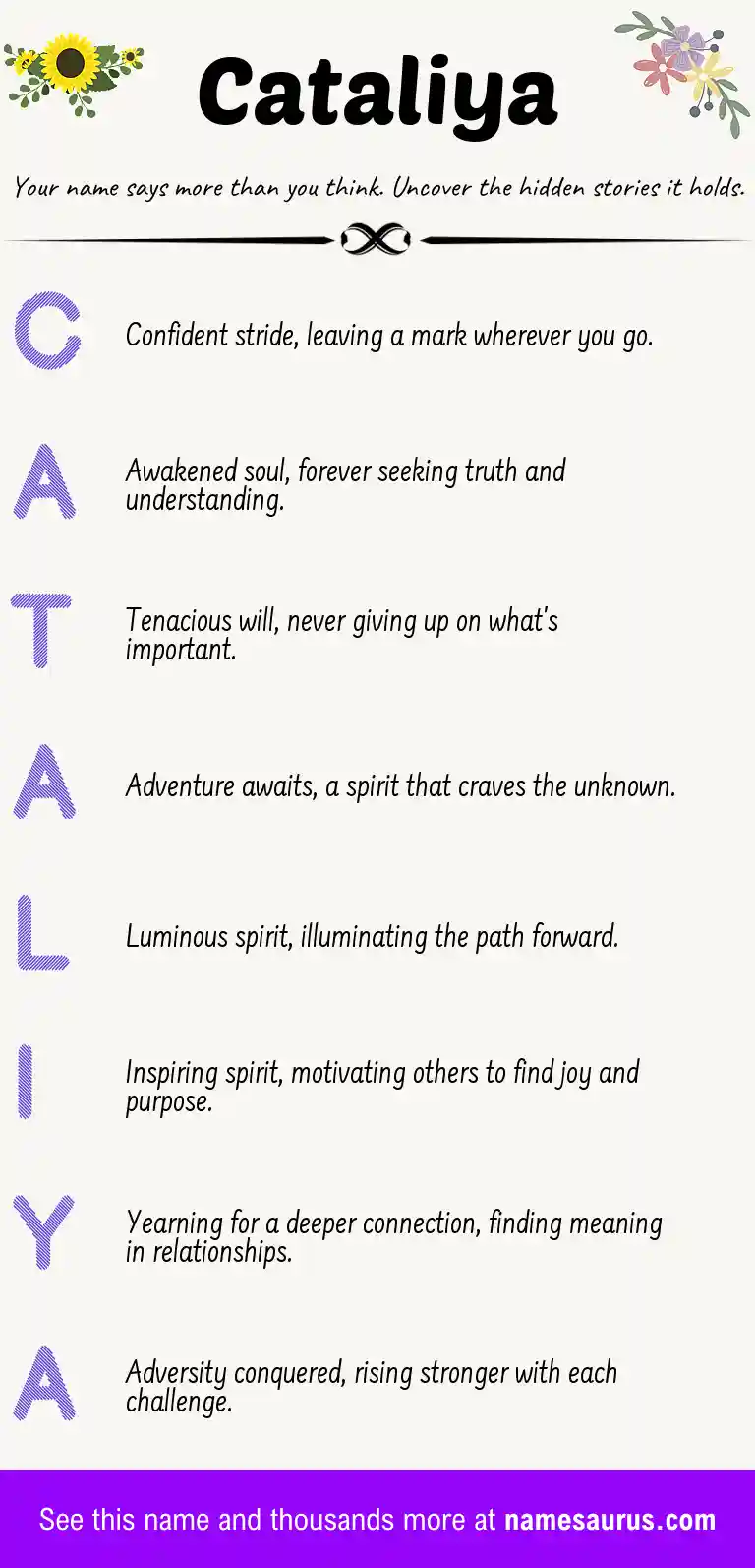 Acrostic poem about Cataliya.
