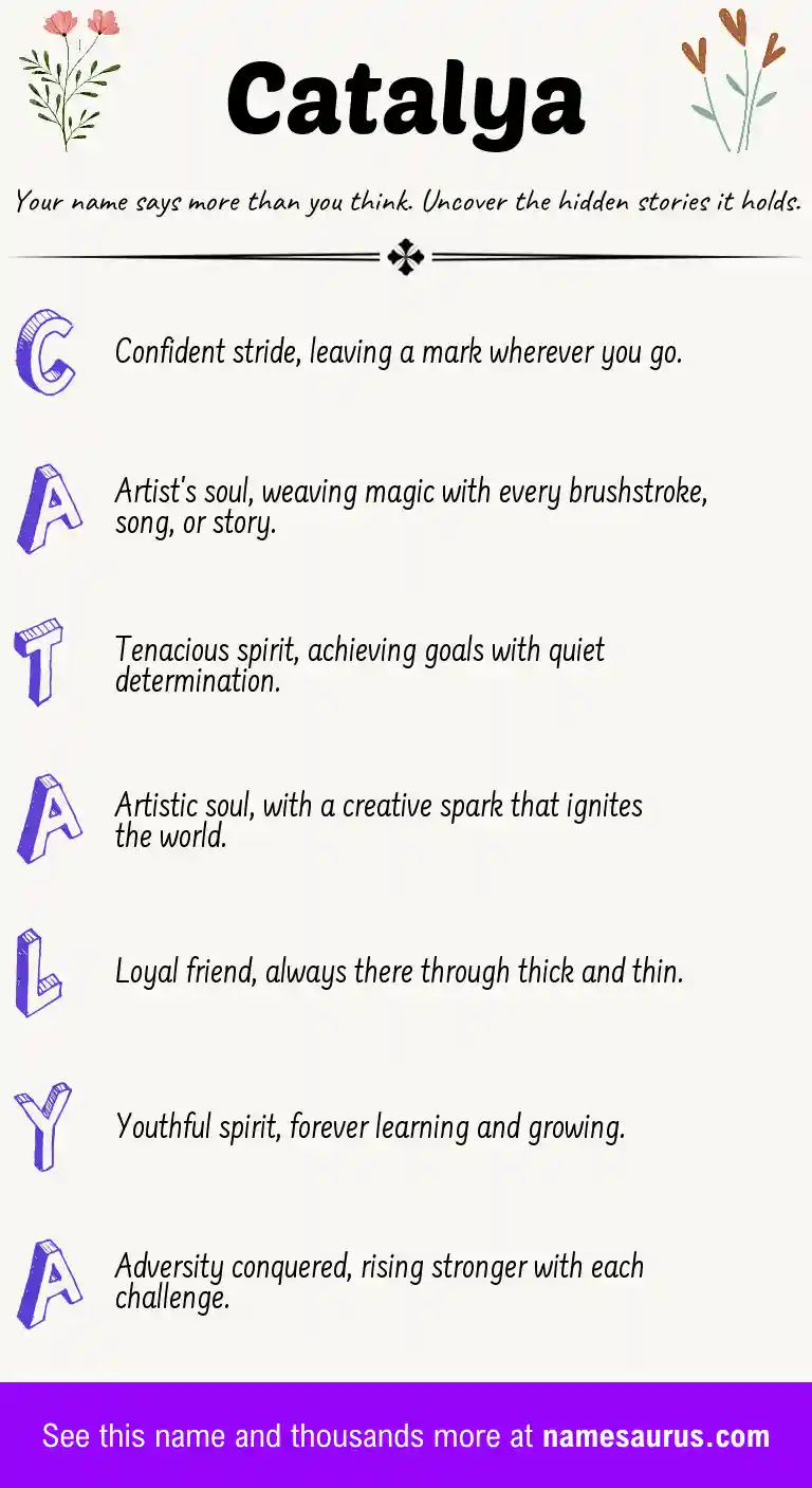 Acrostic poem about Catalya.