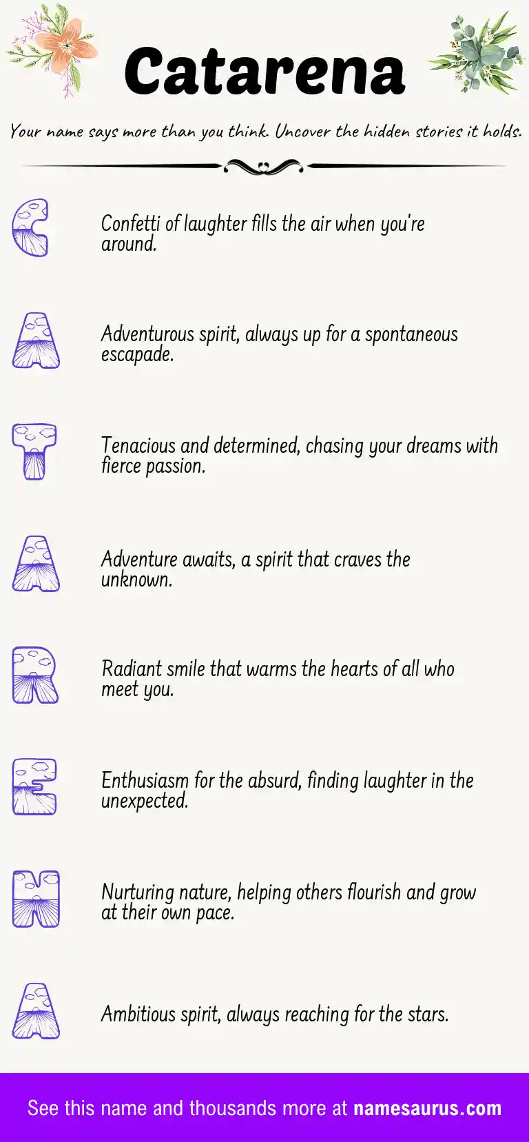Acrostic poem about Catarena.