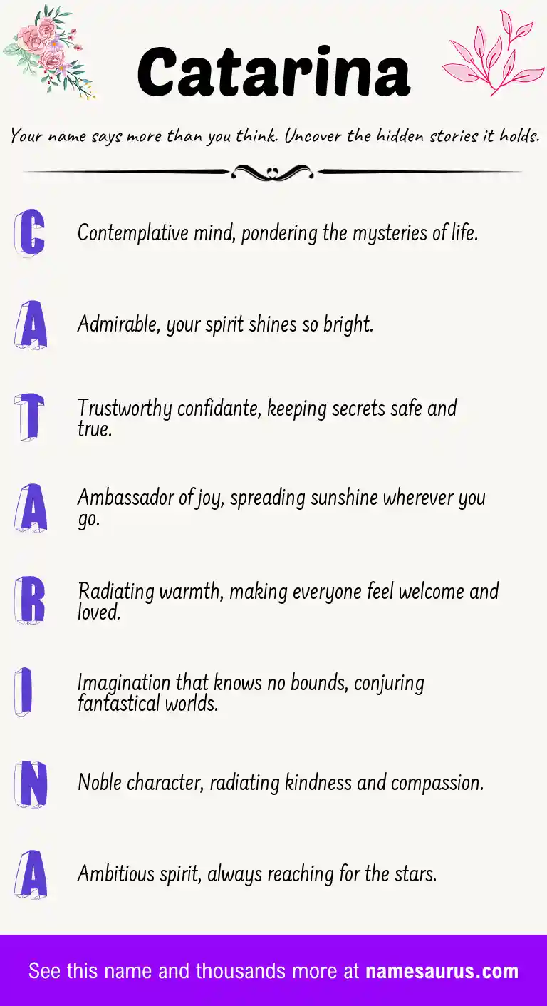 Acrostic poem about Catarina.
