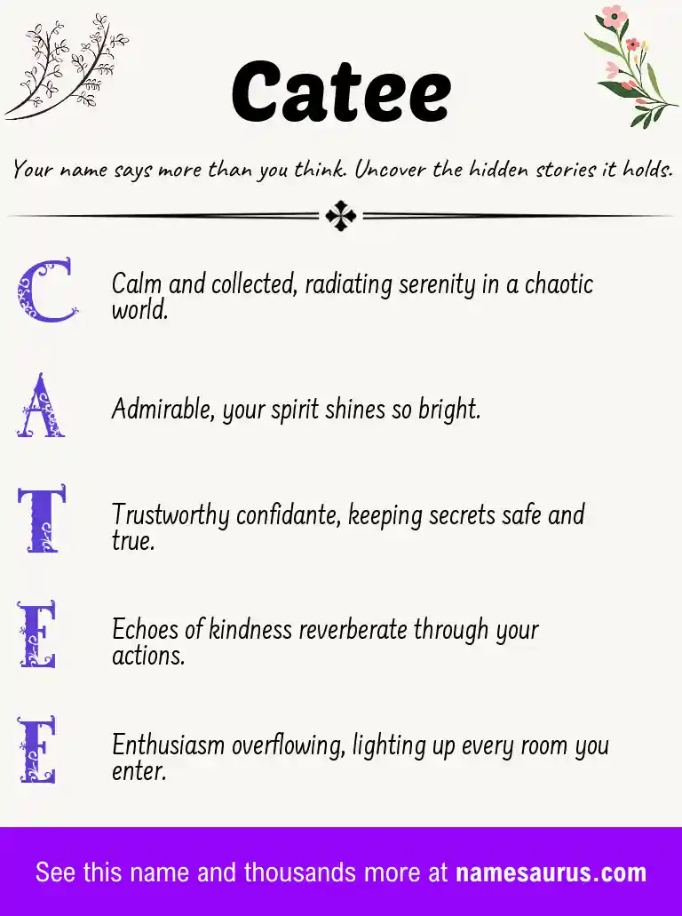 Acrostic poem about Catee.