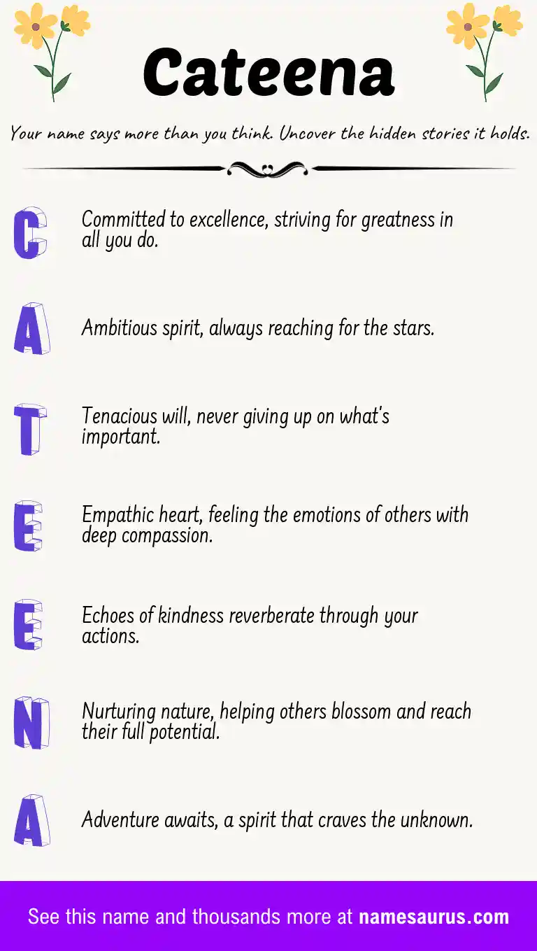 Acrostic poem about Cateena.