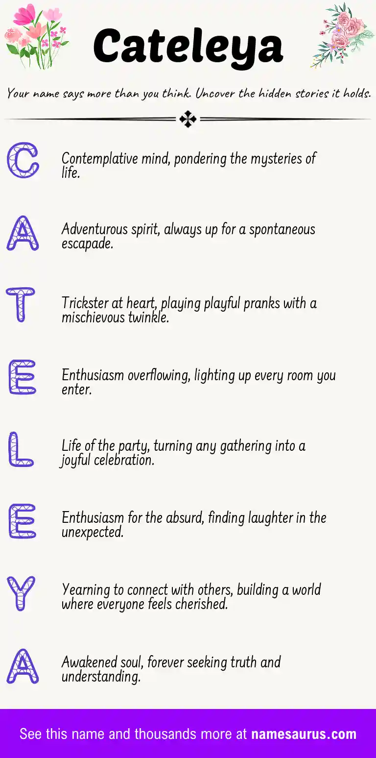 Acrostic poem about Cateleya.