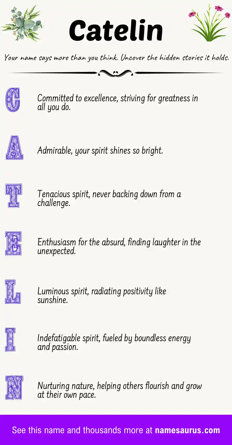 Acrostic poem about Catelin.
