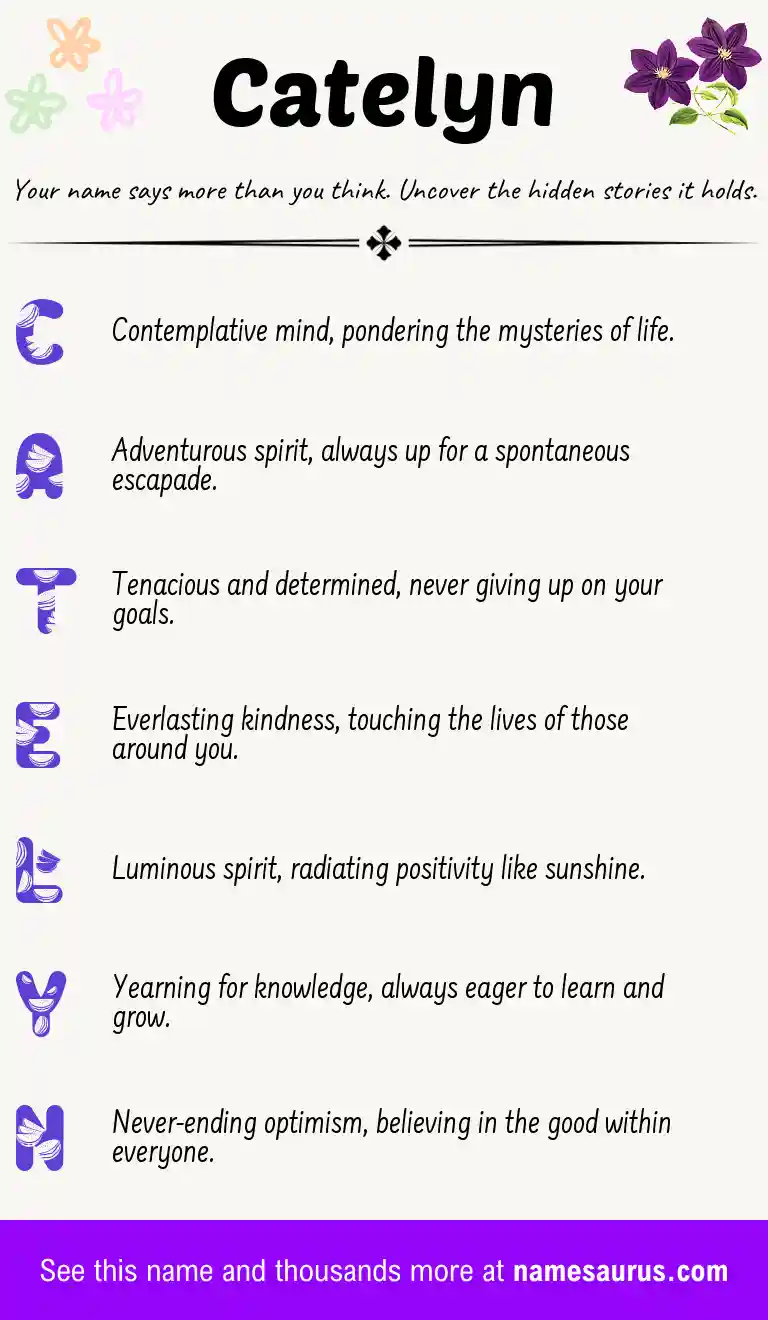 Acrostic poem about Catelyn.
