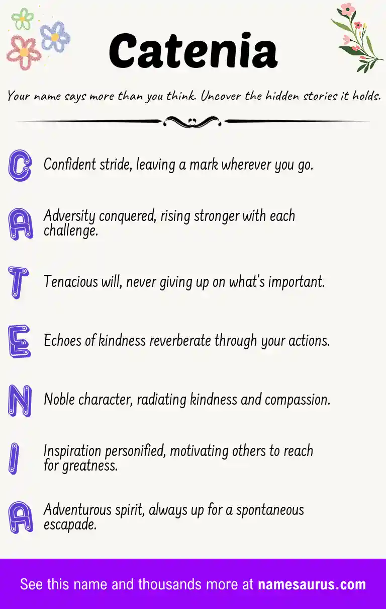 Acrostic poem about Catenia.