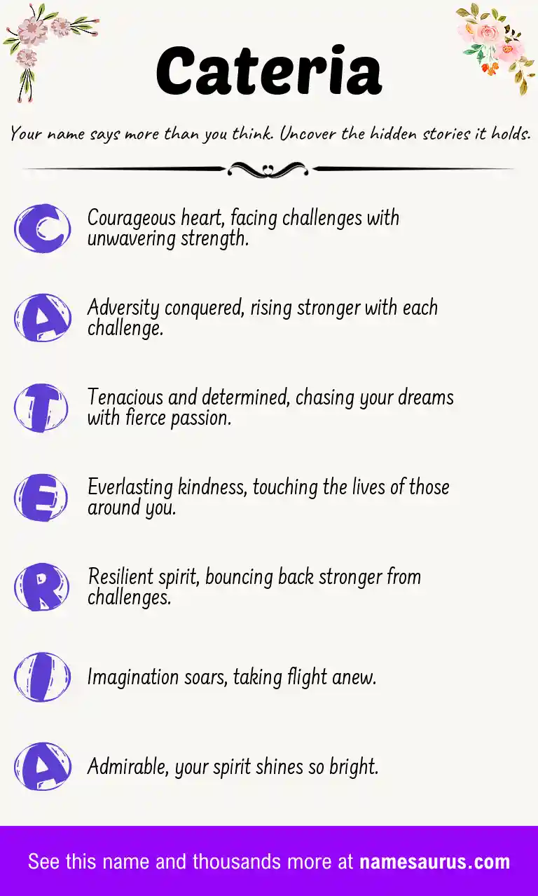 Acrostic poem about Cateria.