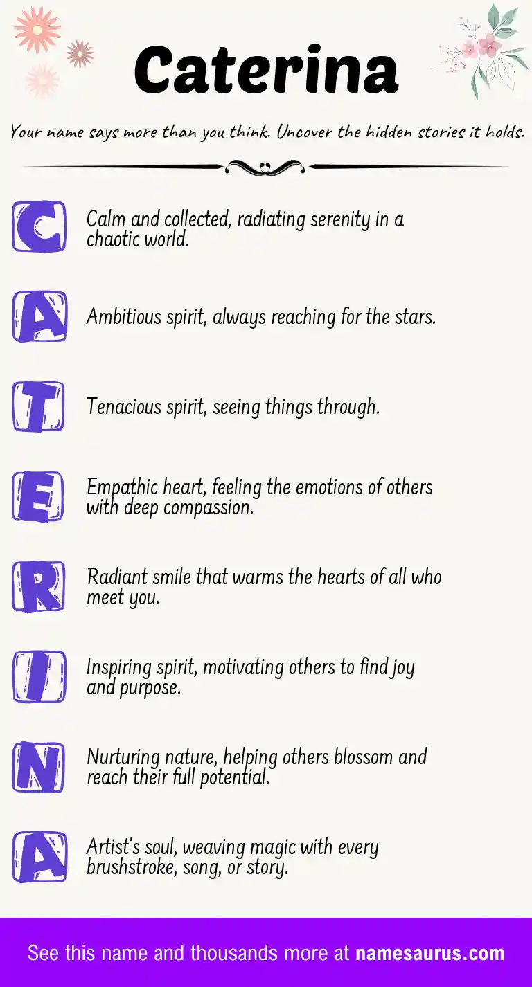 Acrostic poem about Caterina.