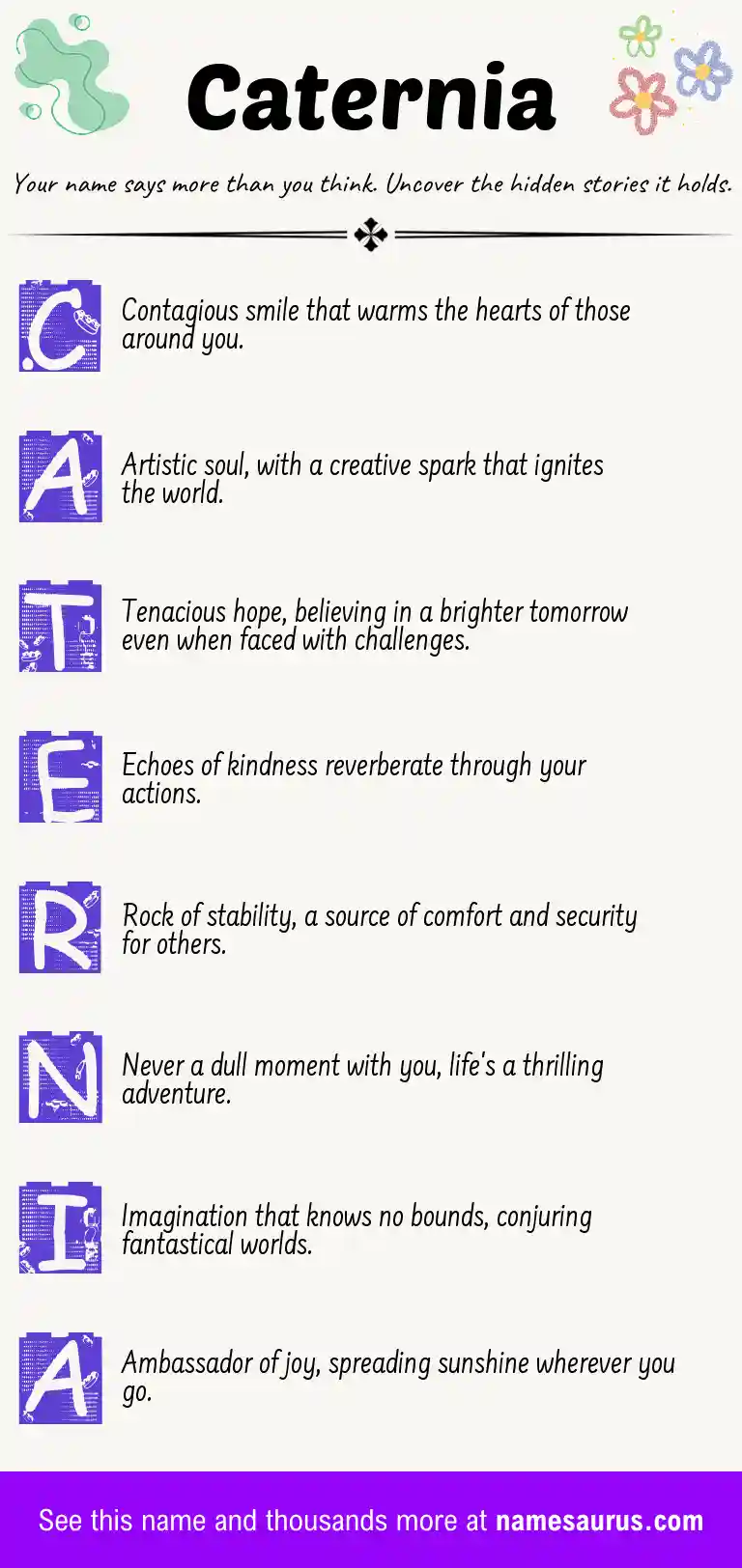 Acrostic poem about Caternia.