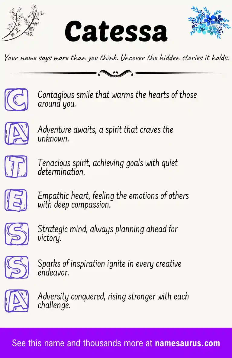 Acrostic poem about Catessa.