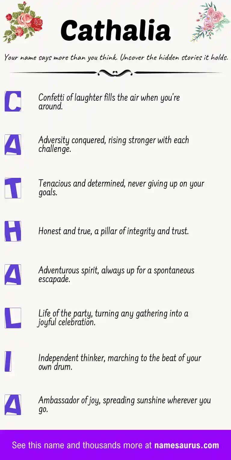 Acrostic poem about Cathalia.