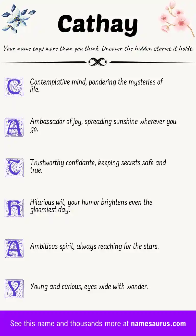 Acrostic poem about Cathay.