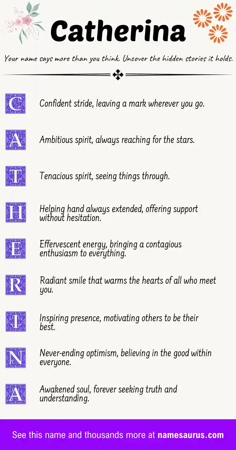 Acrostic poem about Catherina.