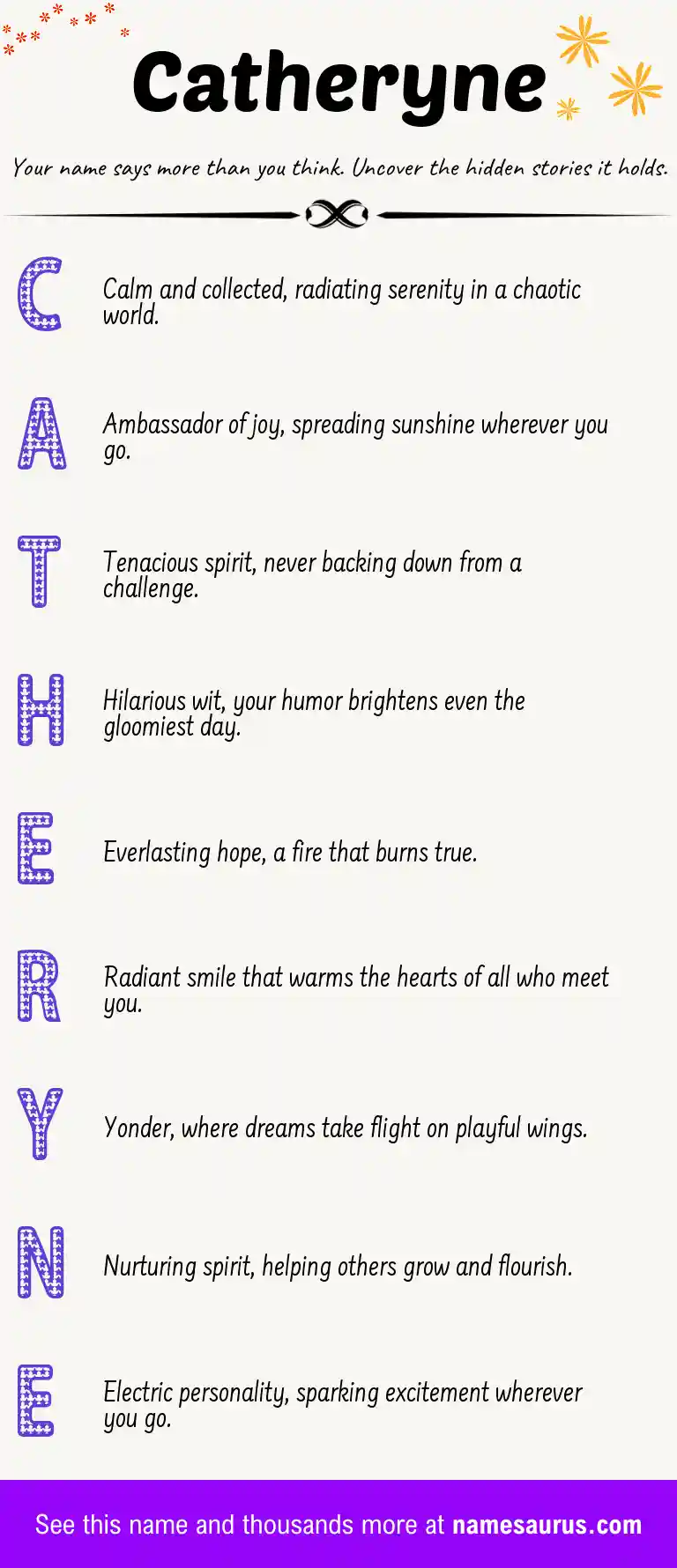 Acrostic poem about Catheryne.