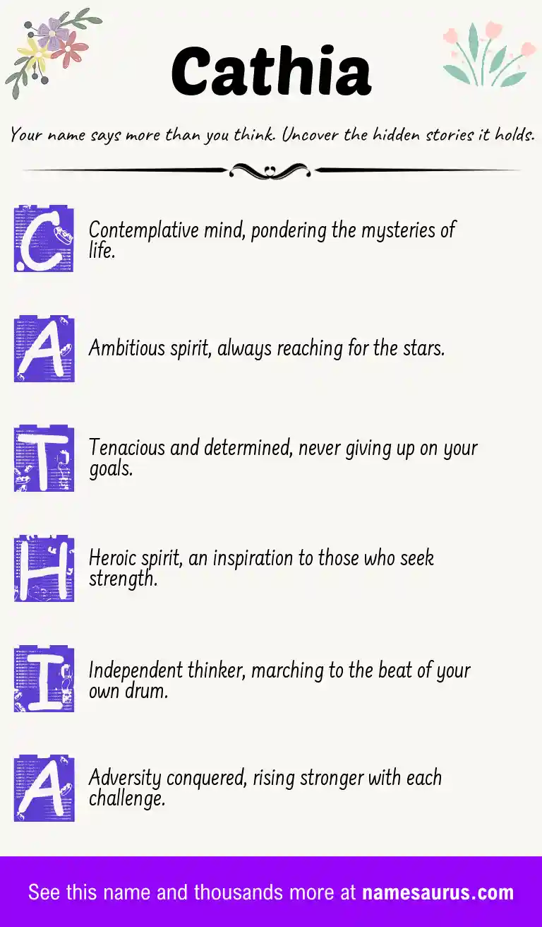Acrostic poem about Cathia.