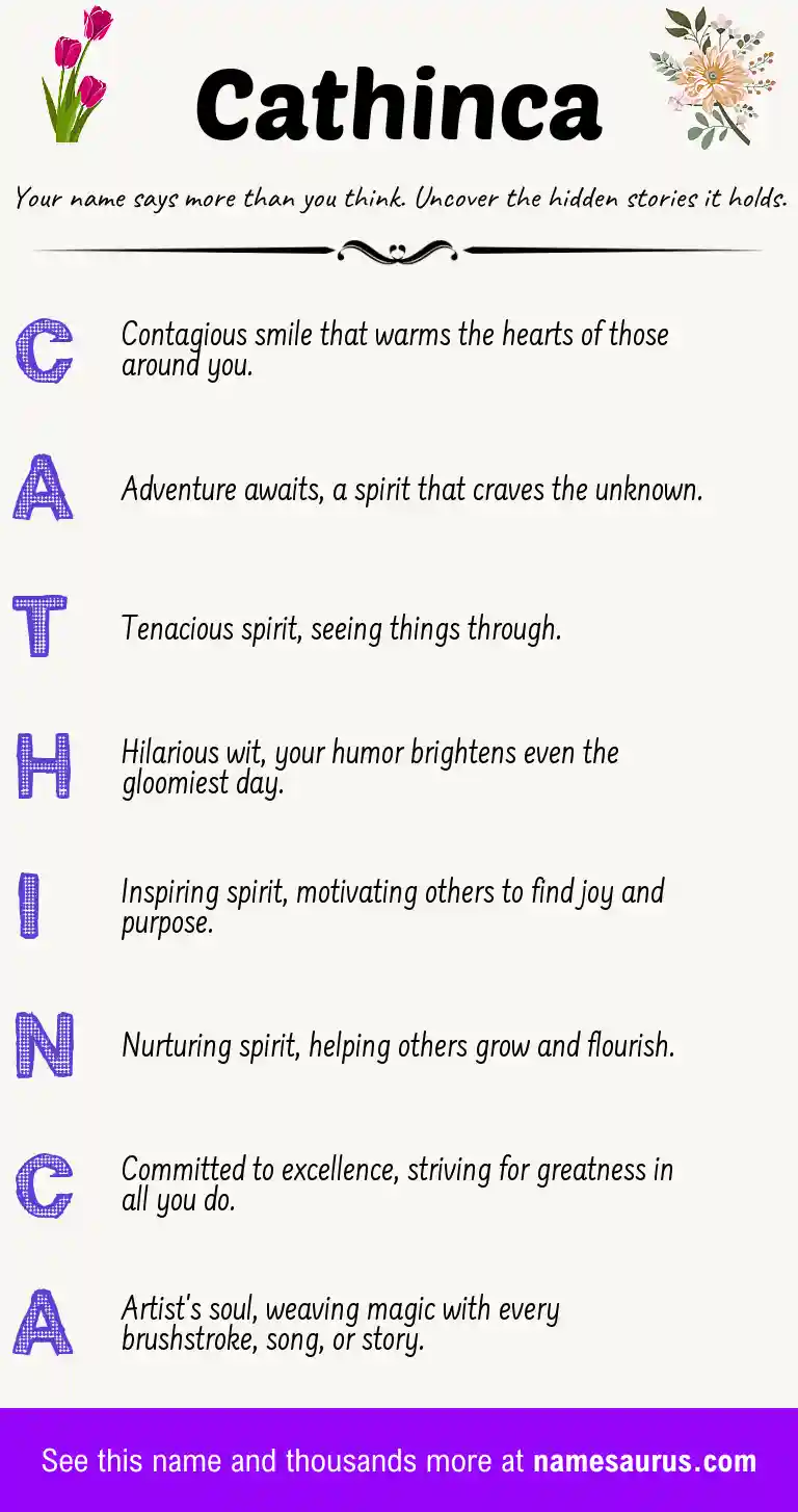 Acrostic poem about Cathinca.