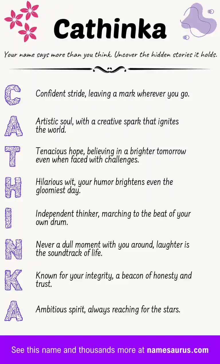 Acrostic poem about Cathinka.