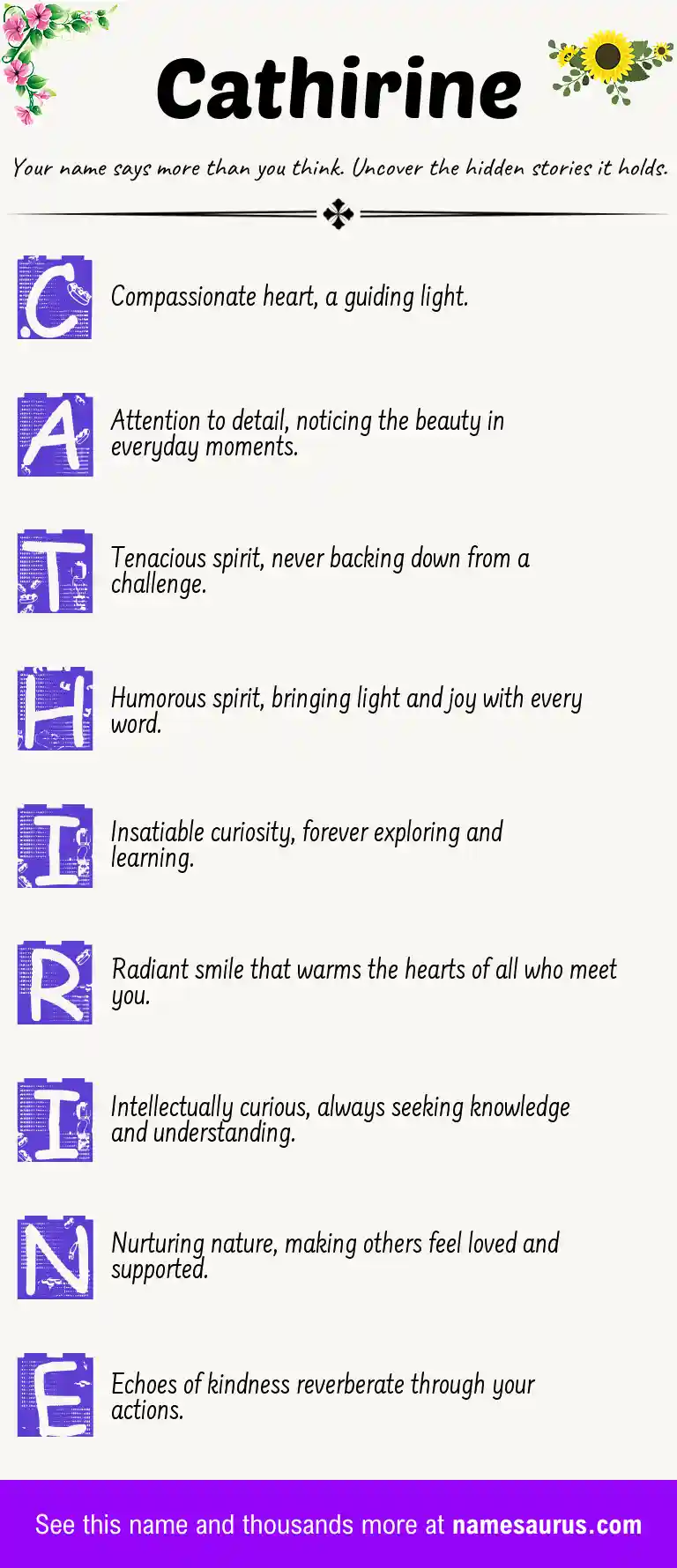 Acrostic poem about Cathirine.