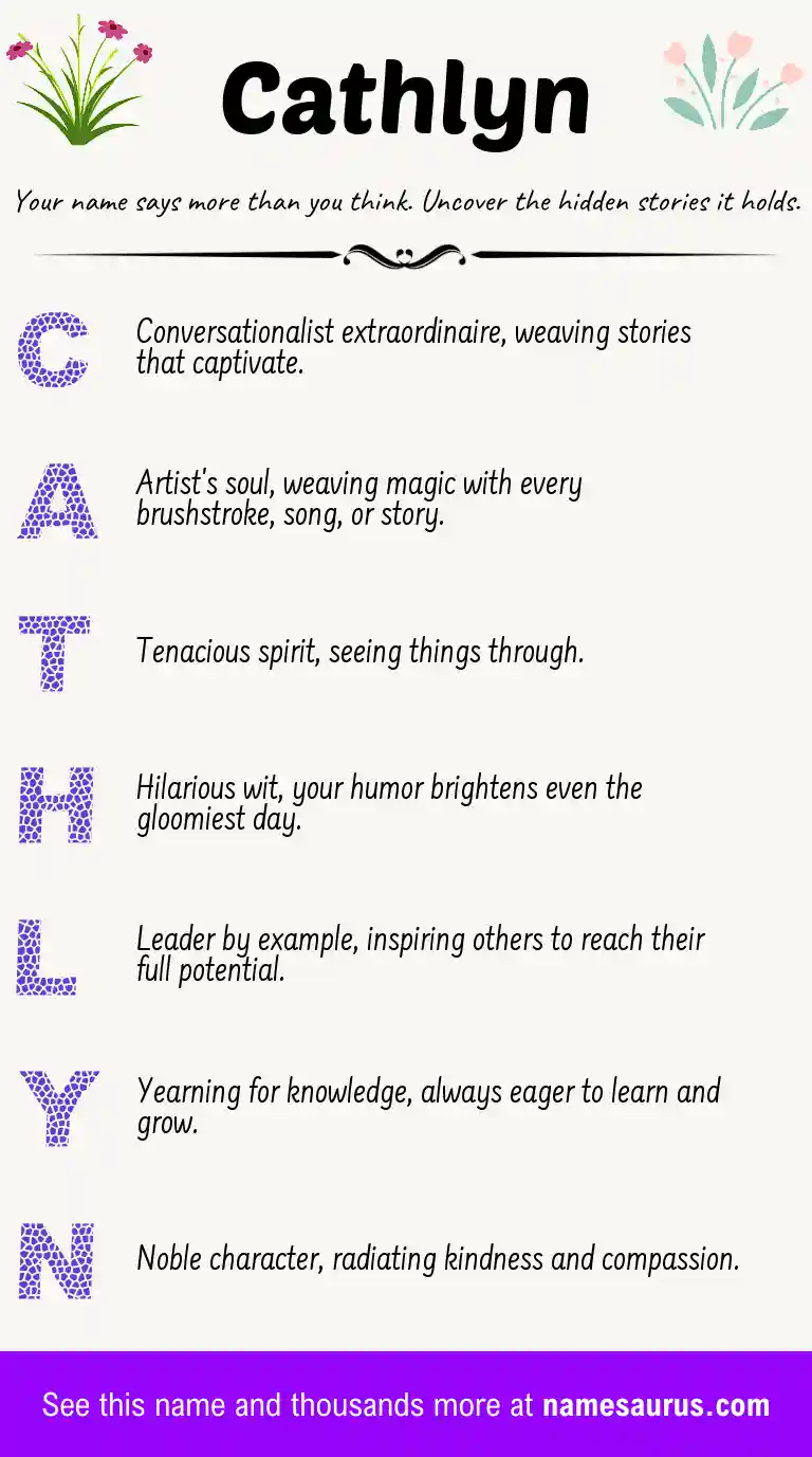 Acrostic poem about Cathlyn.