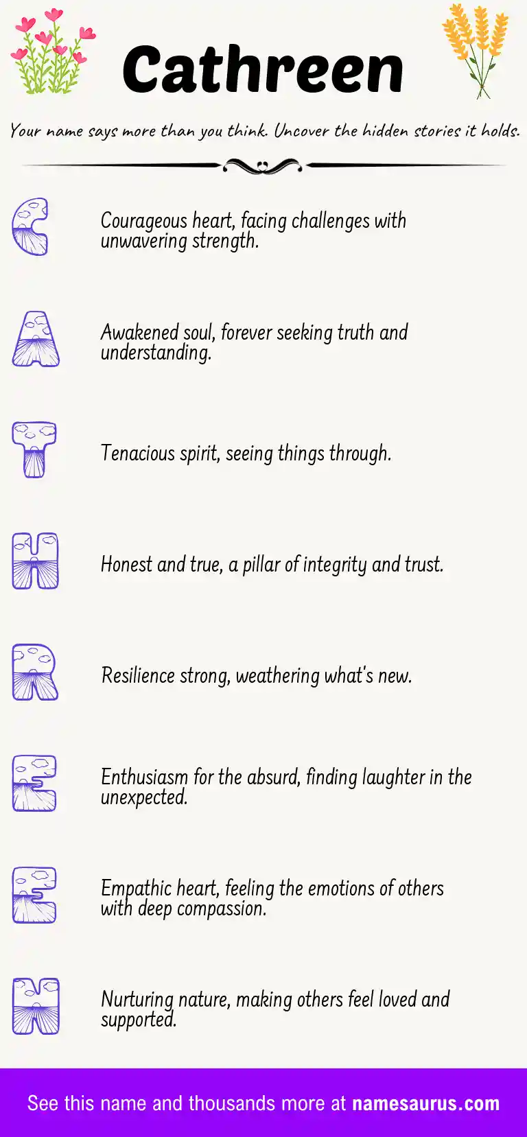 Acrostic poem about Cathreen.