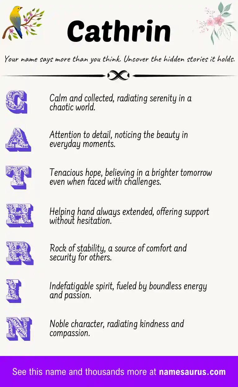 Acrostic poem about Cathrin.