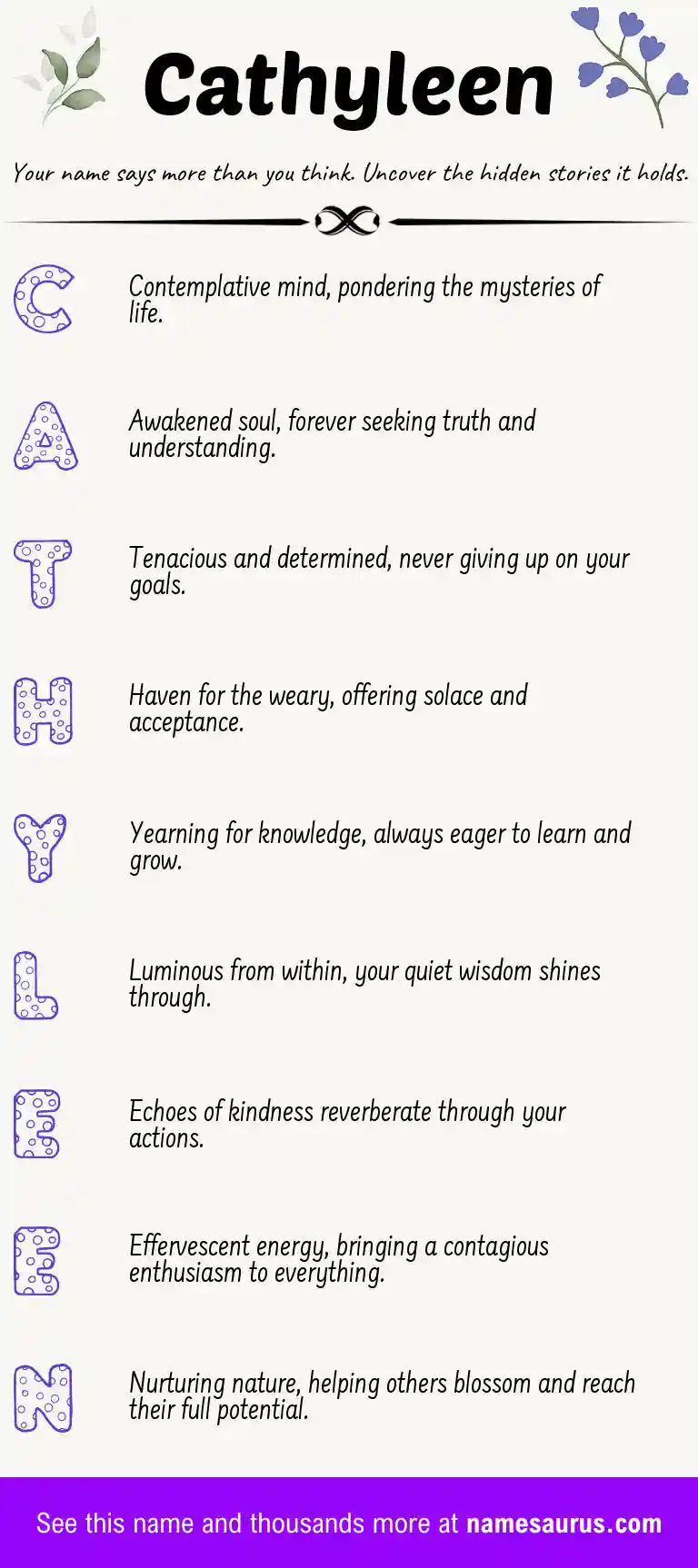 Acrostic poem about Cathyleen.