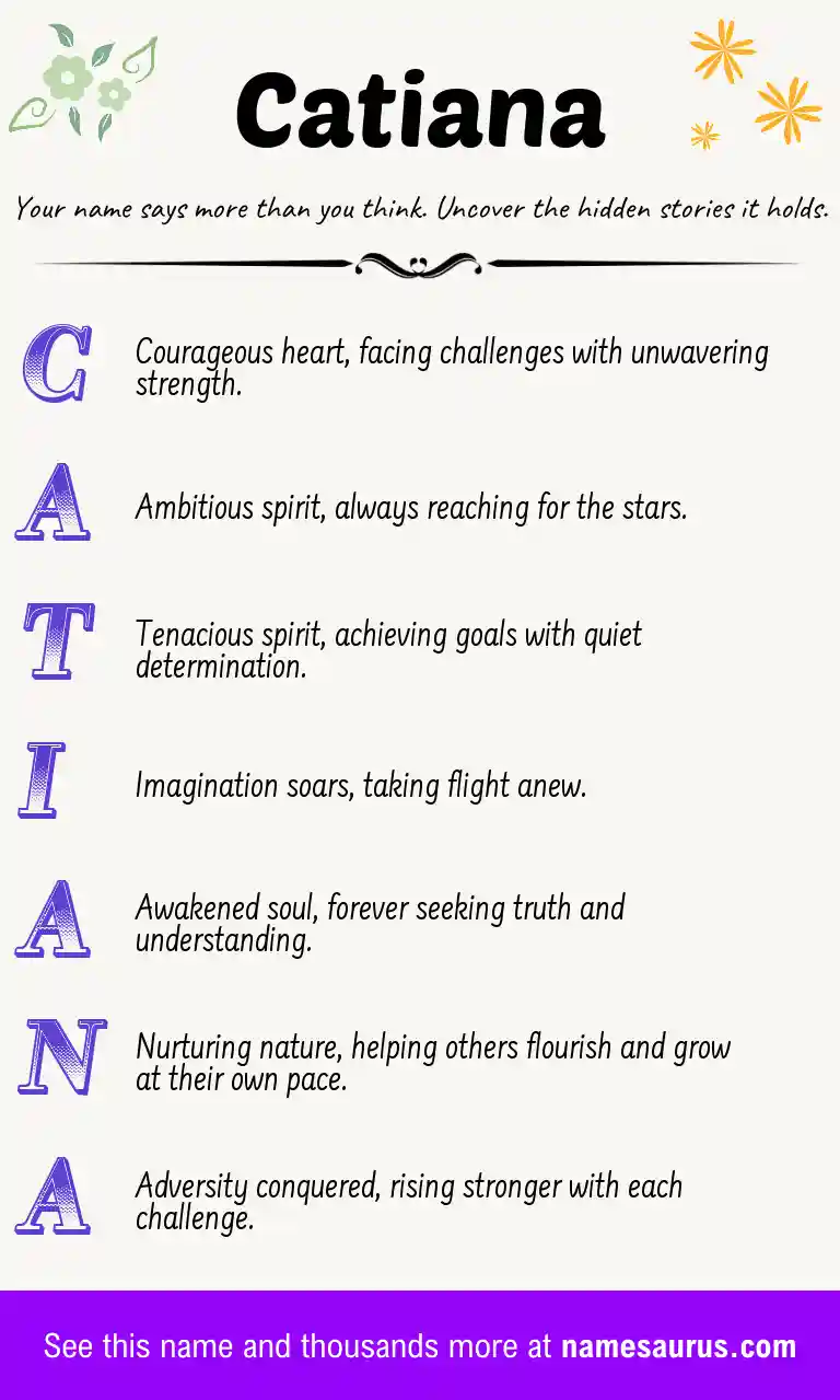 Acrostic poem about Catiana.