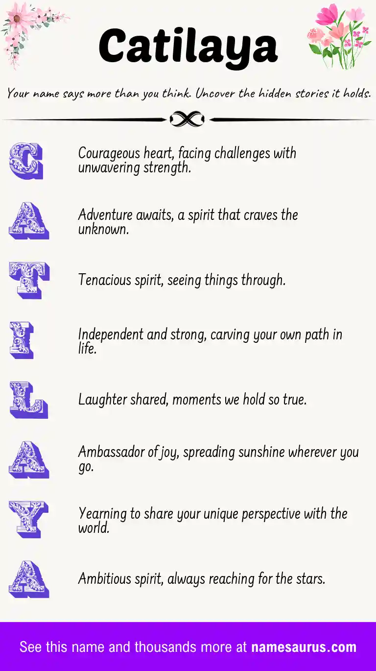 Acrostic poem about Catilaya.