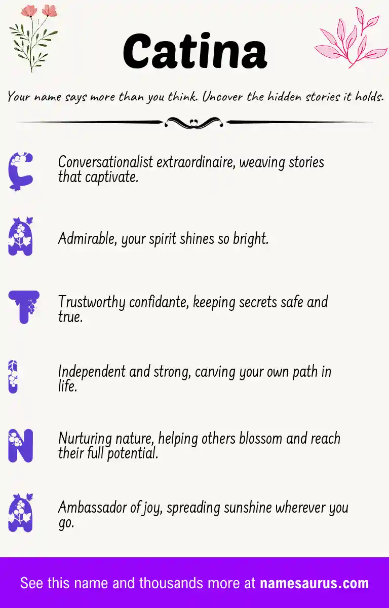Acrostic poem about Catina.