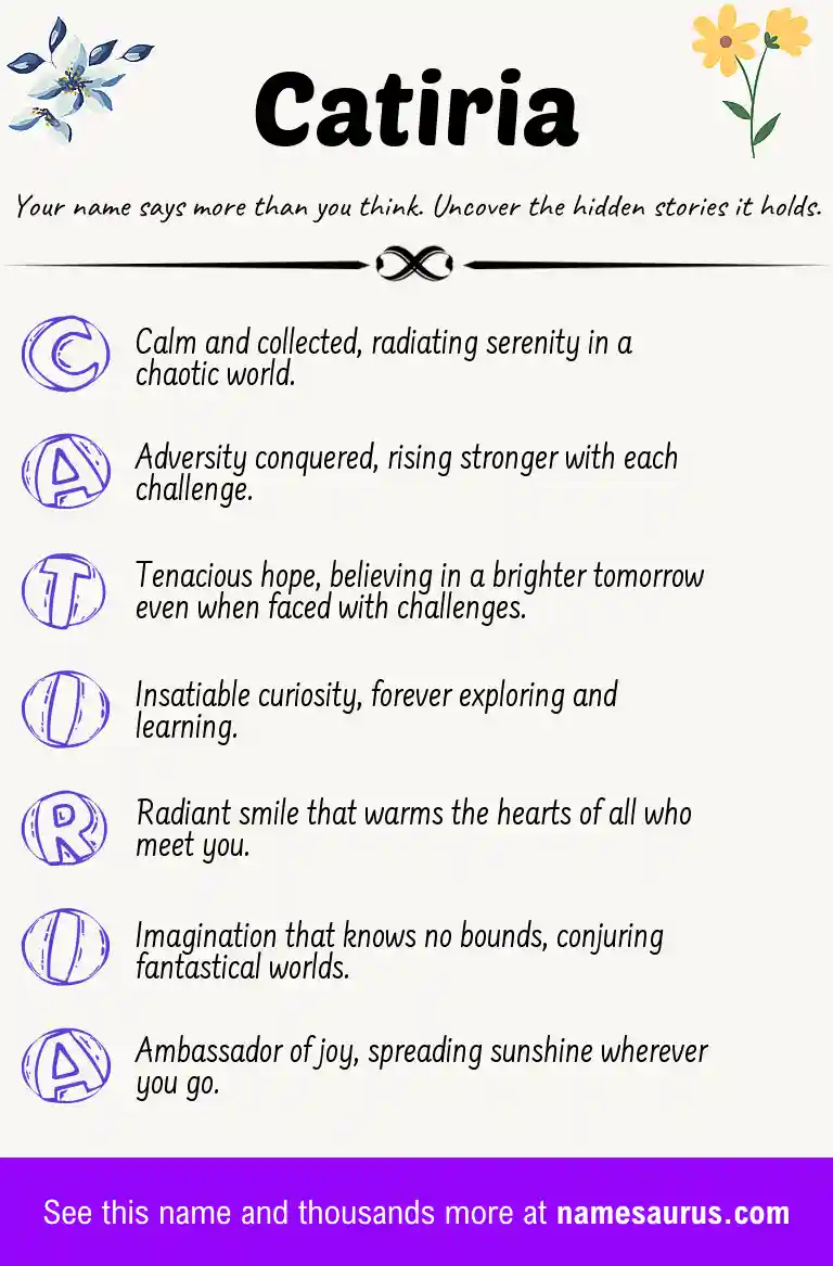 Acrostic poem about Catiria.