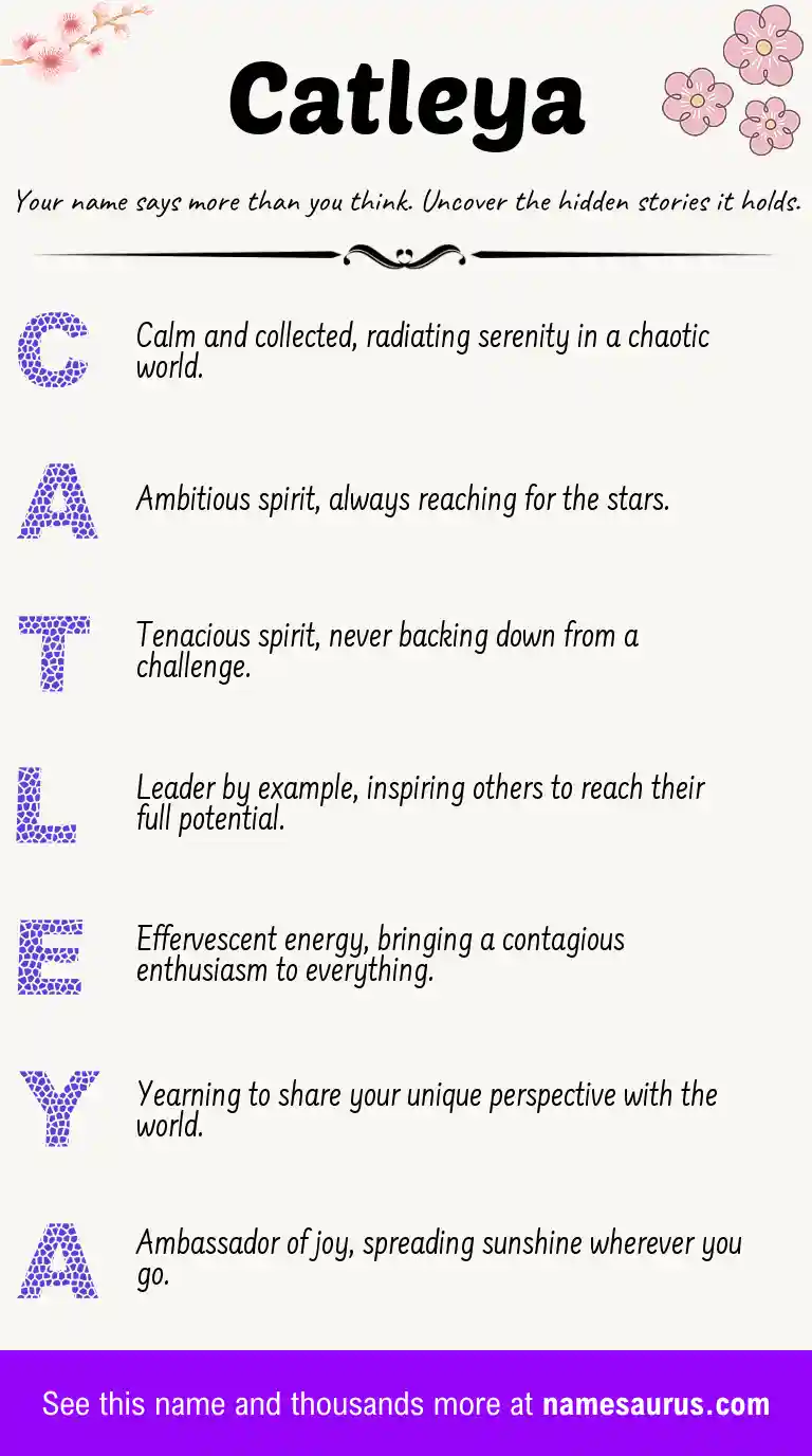 Acrostic poem about Catleya.