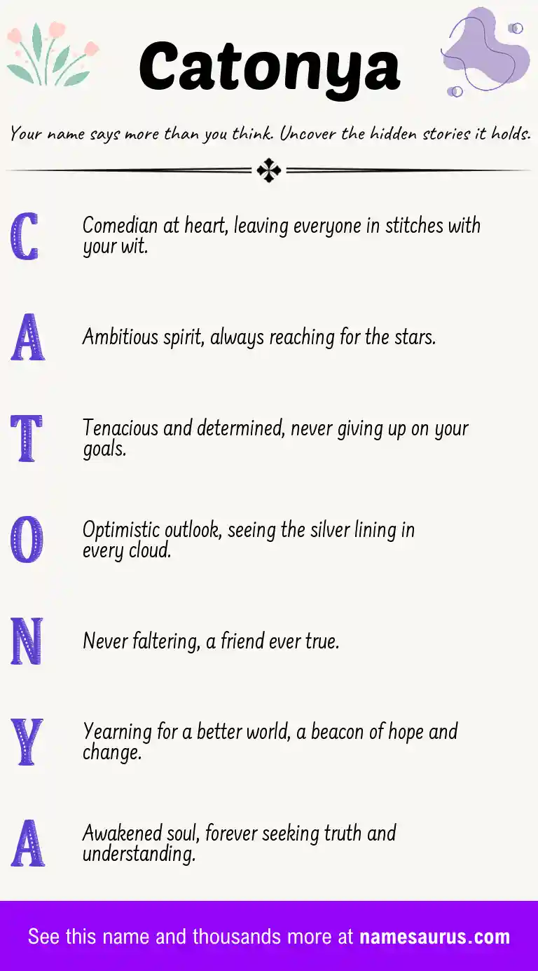 Acrostic poem about Catonya.
