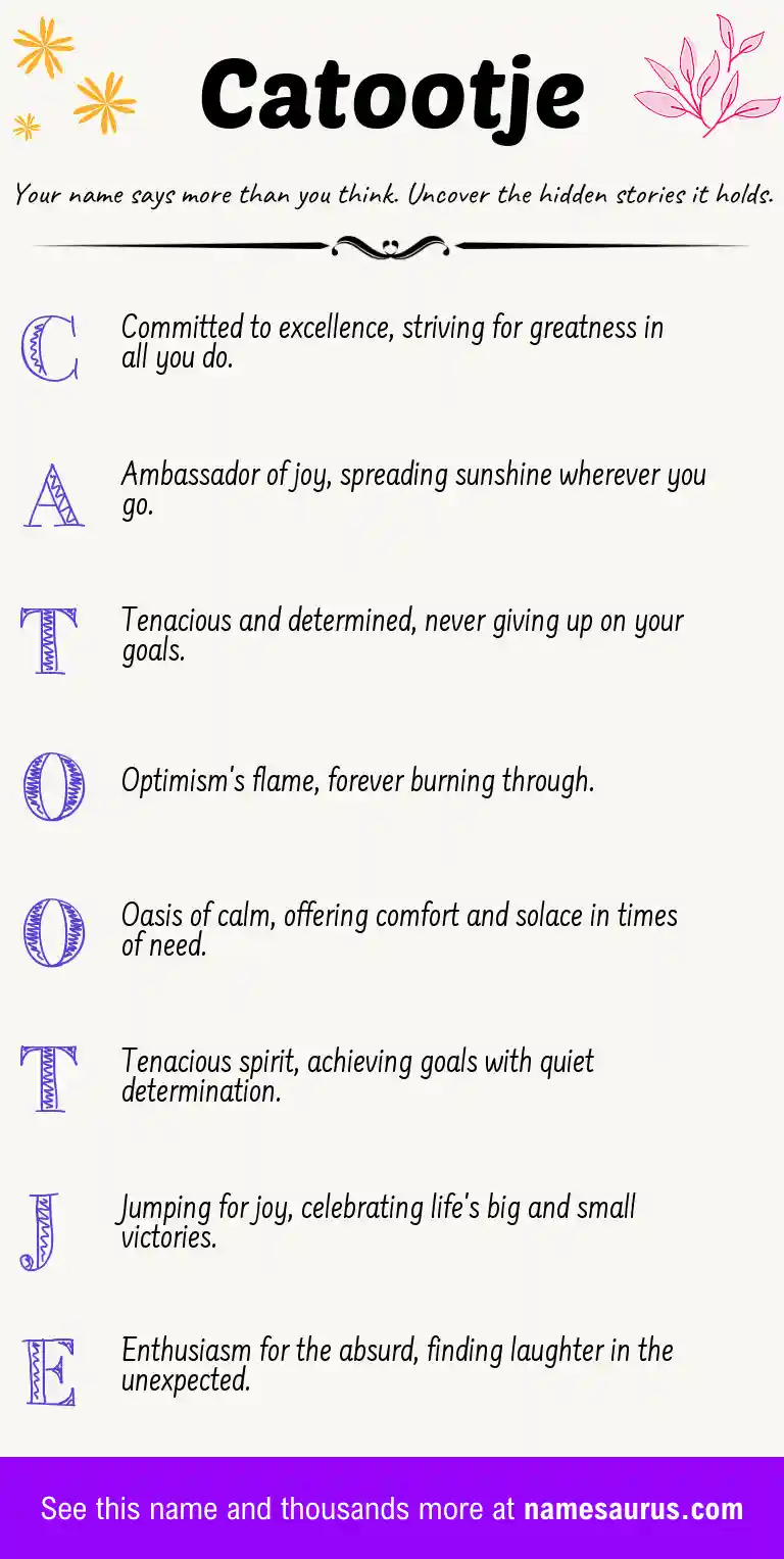 Acrostic poem about Catootje.