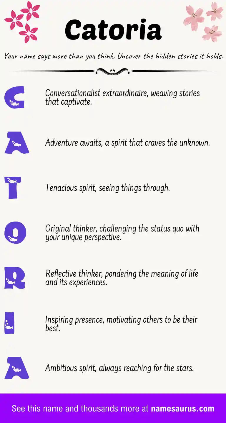 Acrostic poem about Catoria.