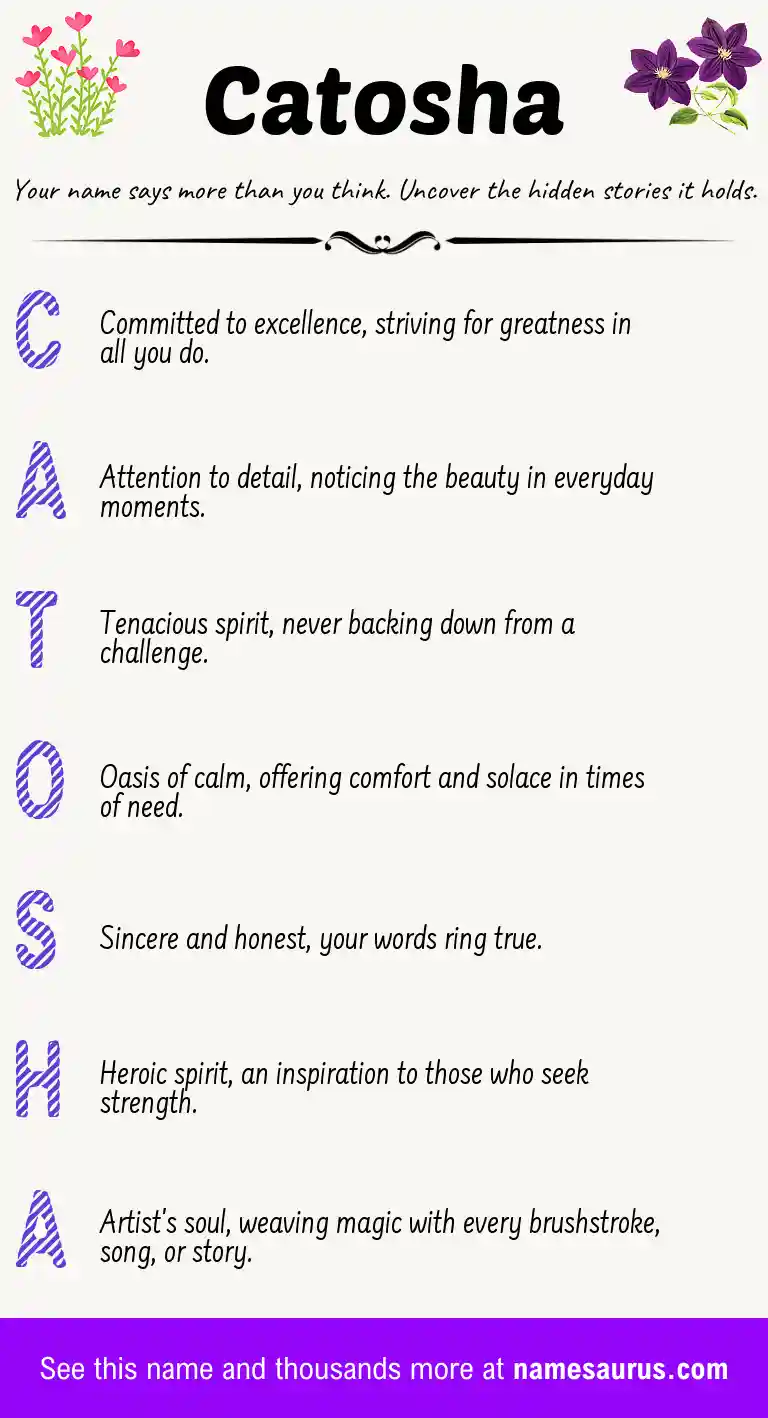 Acrostic poem about Catosha.