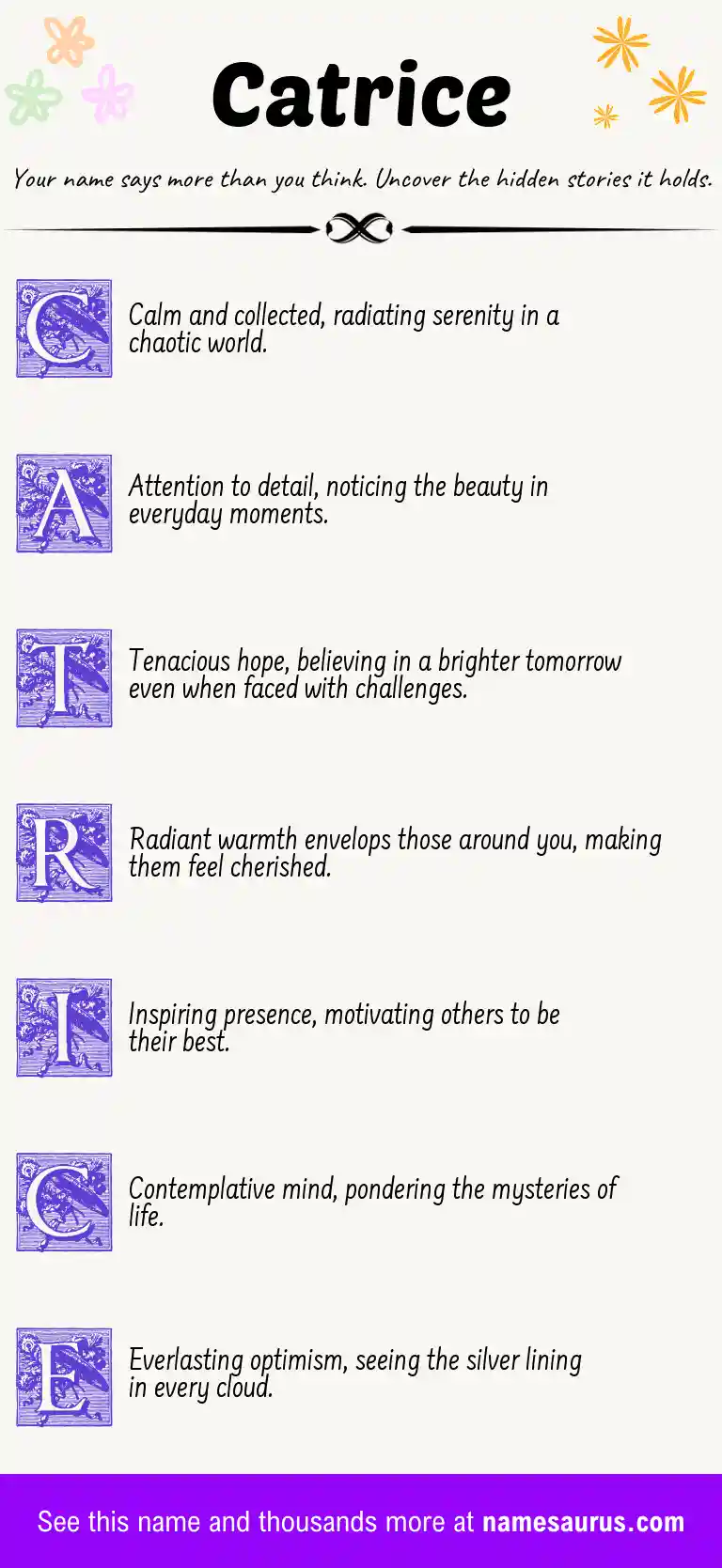 Acrostic poem about Catrice.