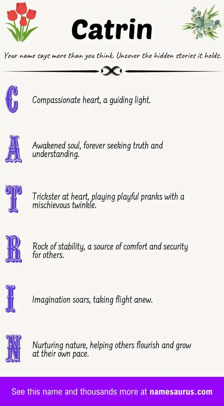 Acrostic poem about Catrin.