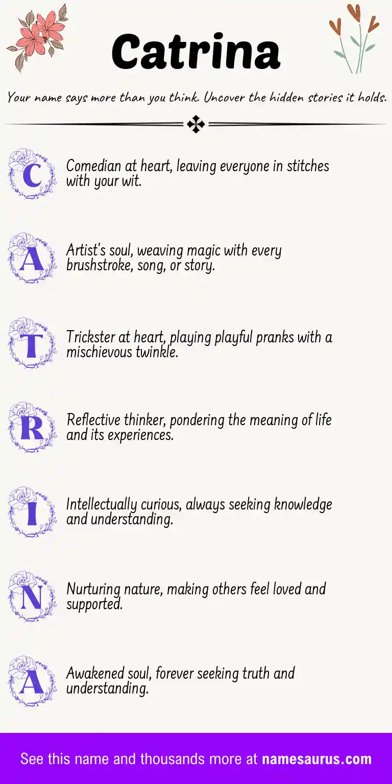 Acrostic poem about Catrina.