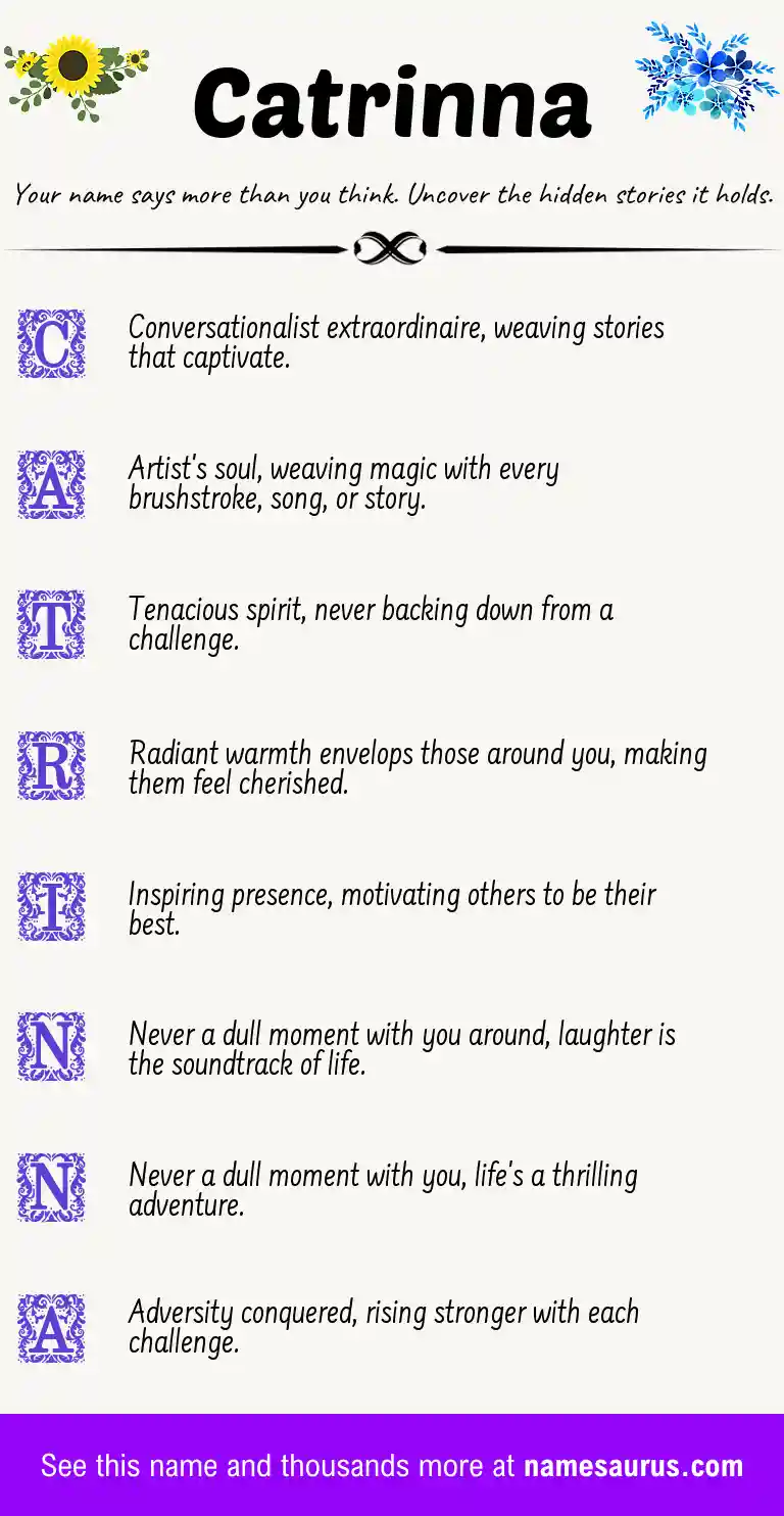 Acrostic poem about Catrinna.