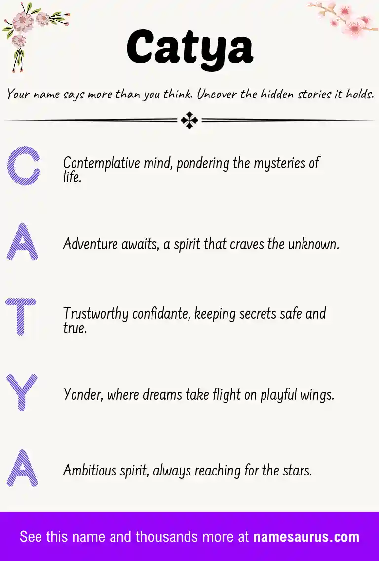 Acrostic poem about Catya.