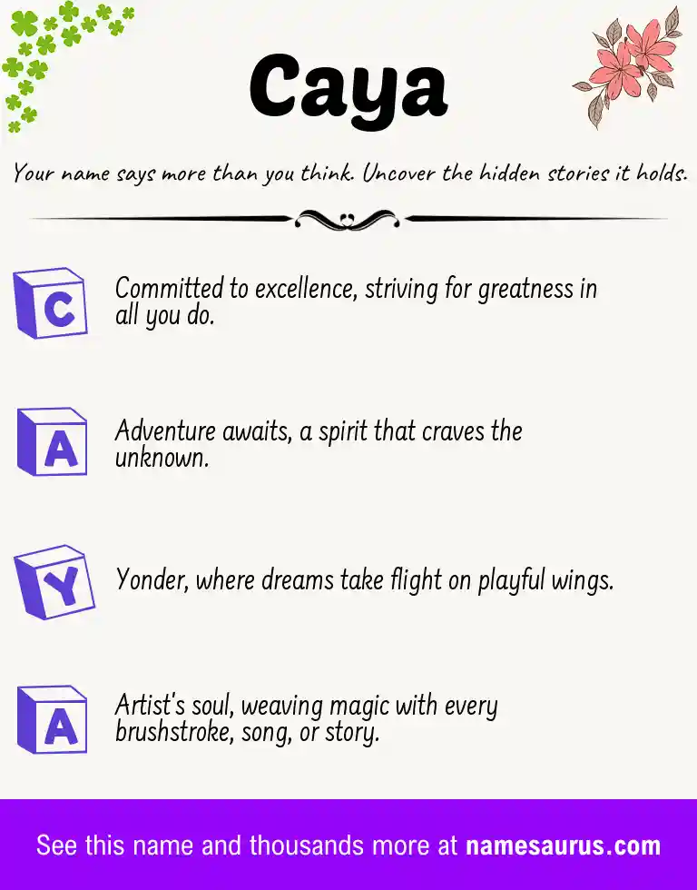 Acrostic poem about Caya.