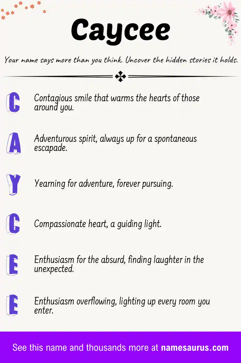 Acrostic poem about Caycee.