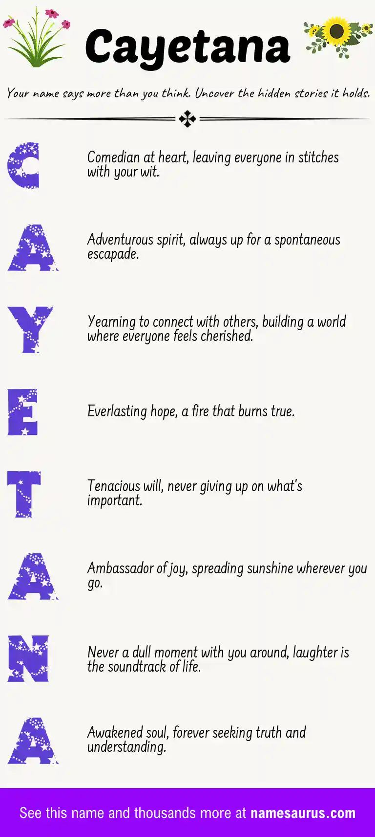 Acrostic poem about Cayetana.