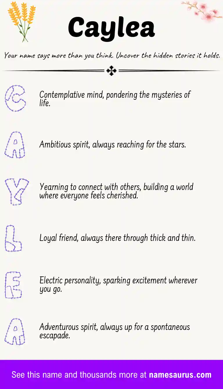 Acrostic poem about Caylea.