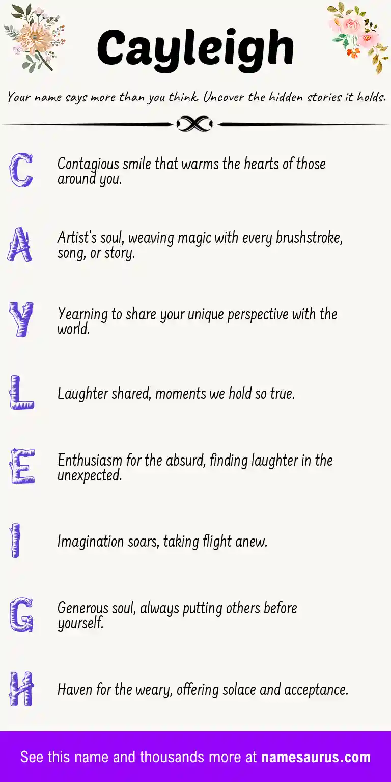 Acrostic poem about Cayleigh.