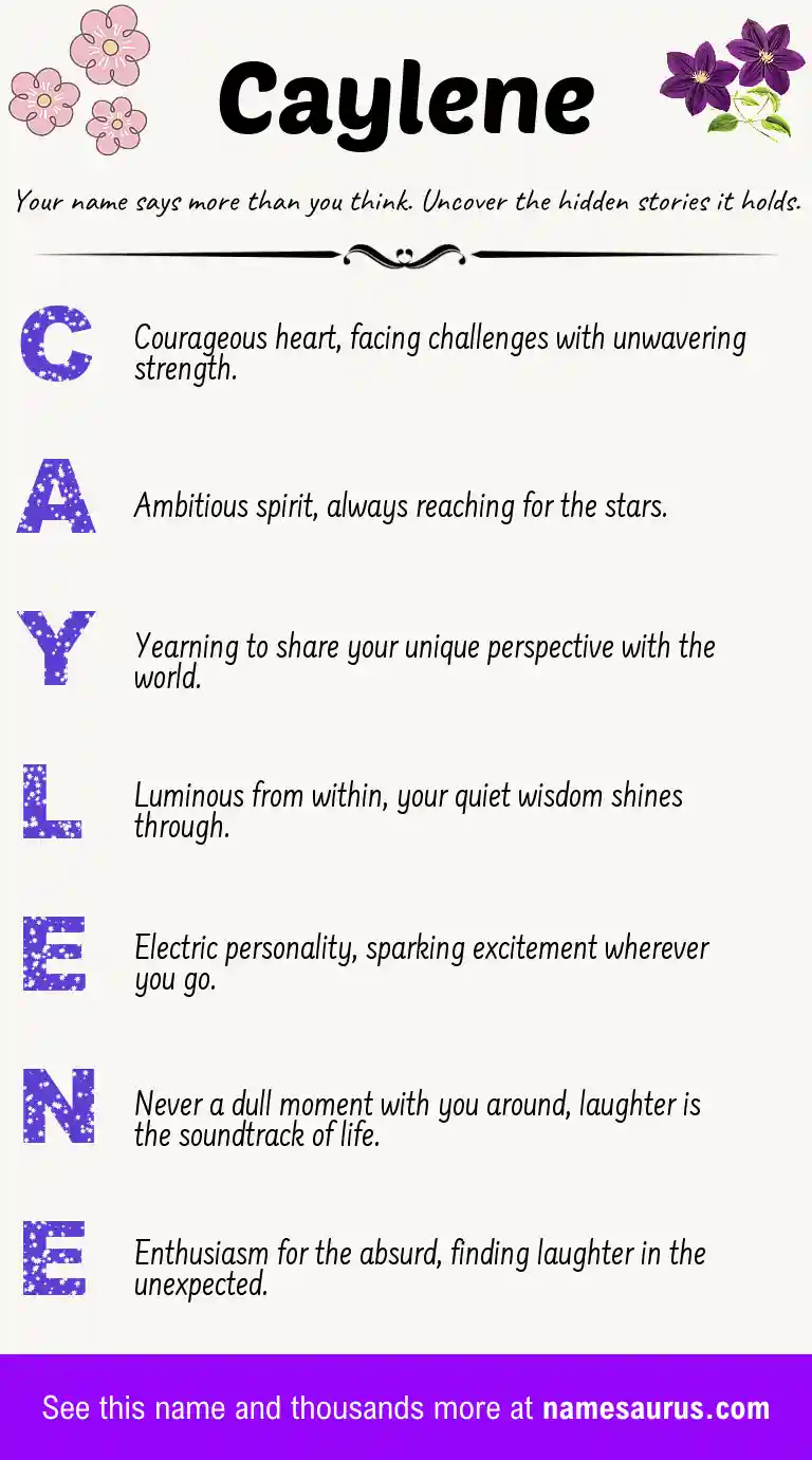 Acrostic poem about Caylene.