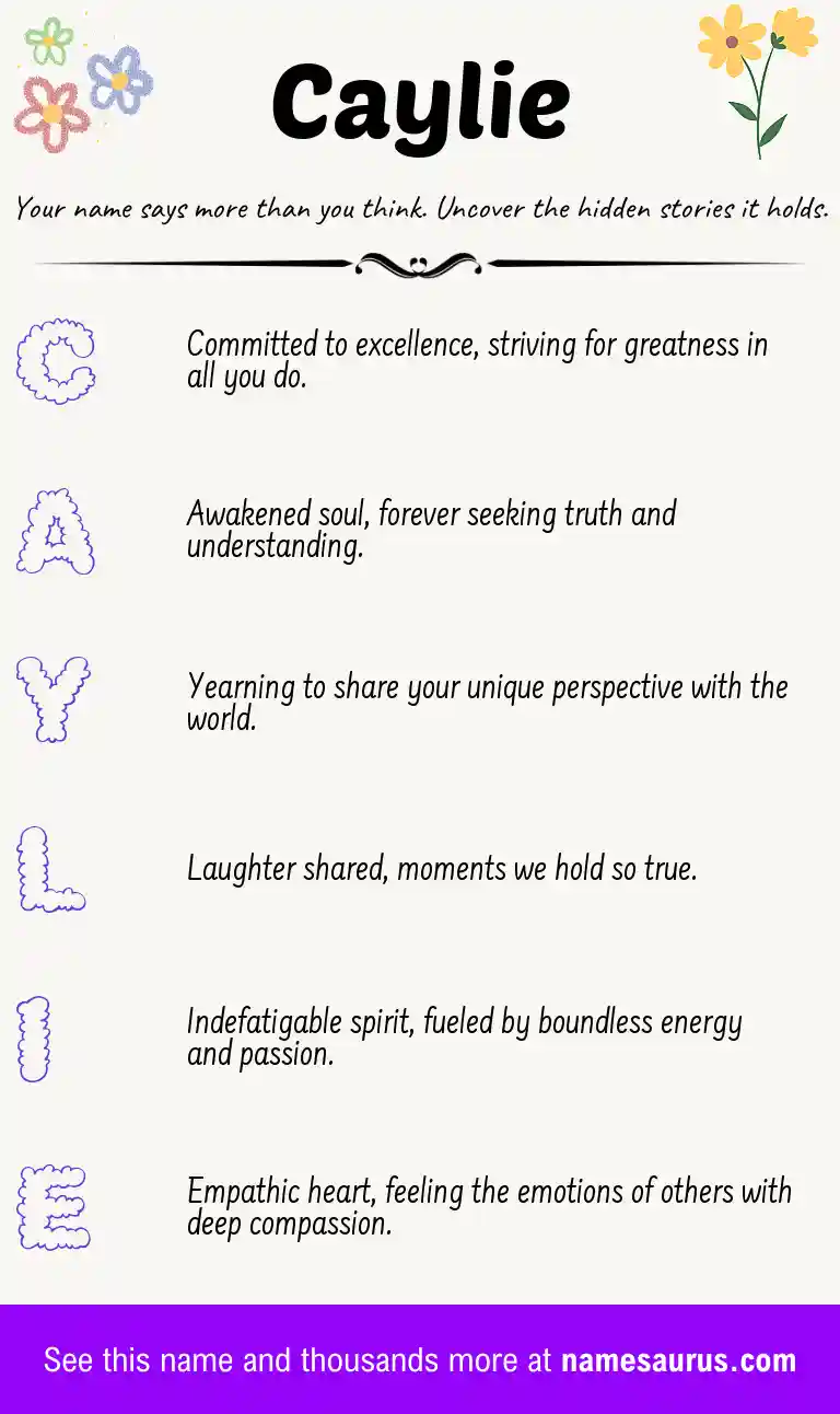 Acrostic poem about Caylie.
