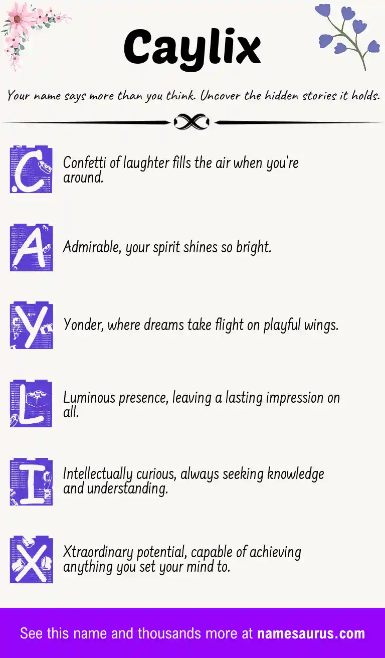 Acrostic poem about Caylix.