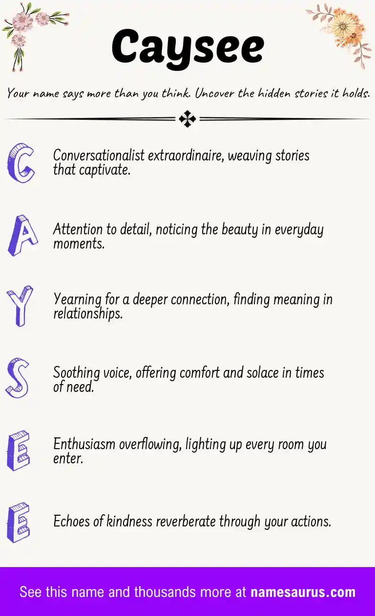 Acrostic poem about Caysee.