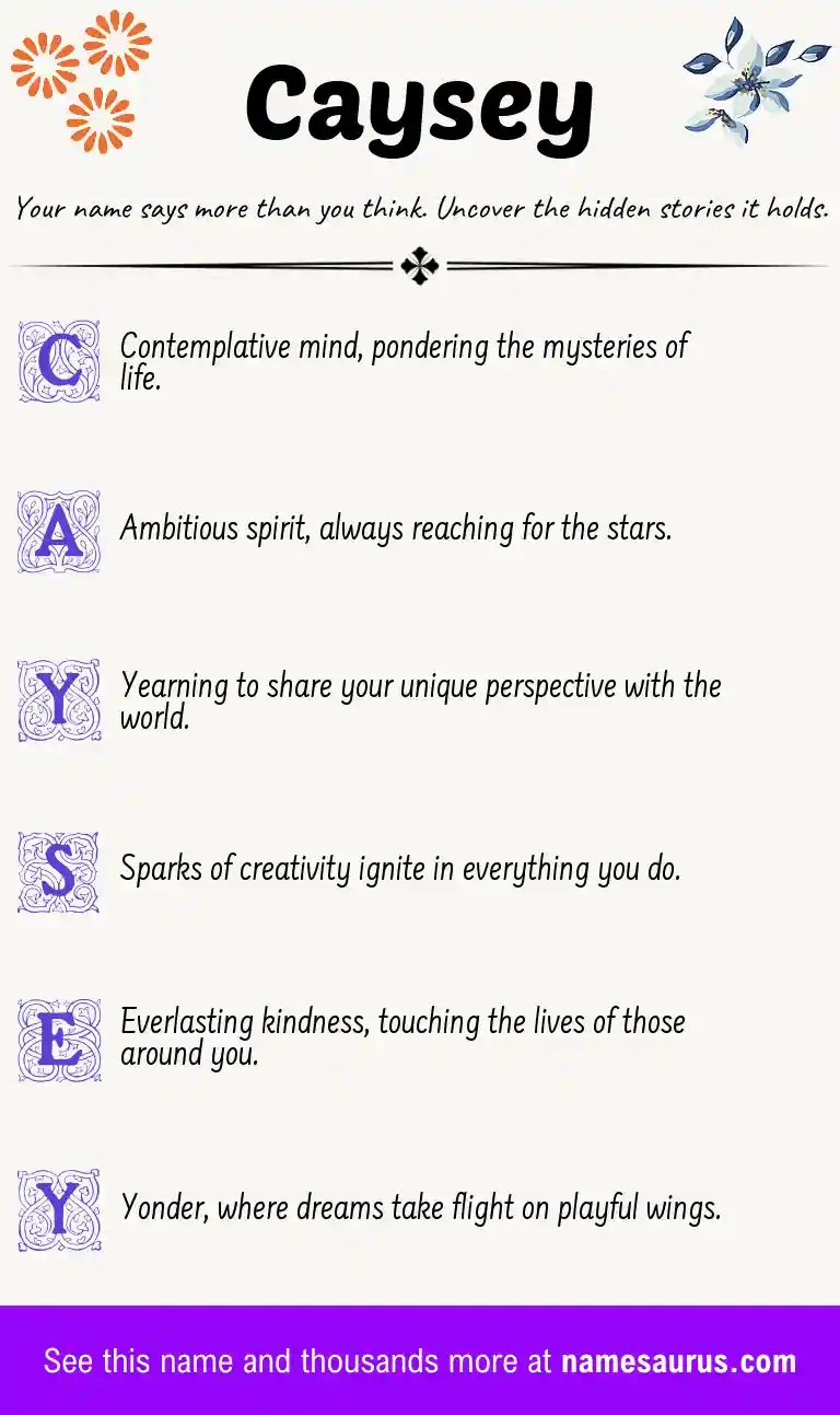 Acrostic poem about Caysey.